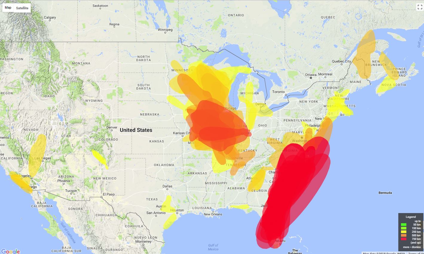 VHF Propagation measured by APRS KC1JMH